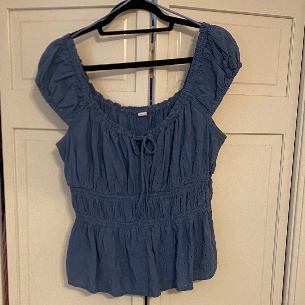 Old Navy Blue Eyelet Blouse